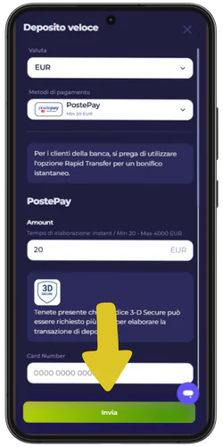 Casinò che pagano subito card data